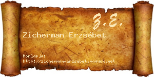 Zicherman Erzsébet névjegykártya