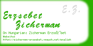 erzsebet zicherman business card
